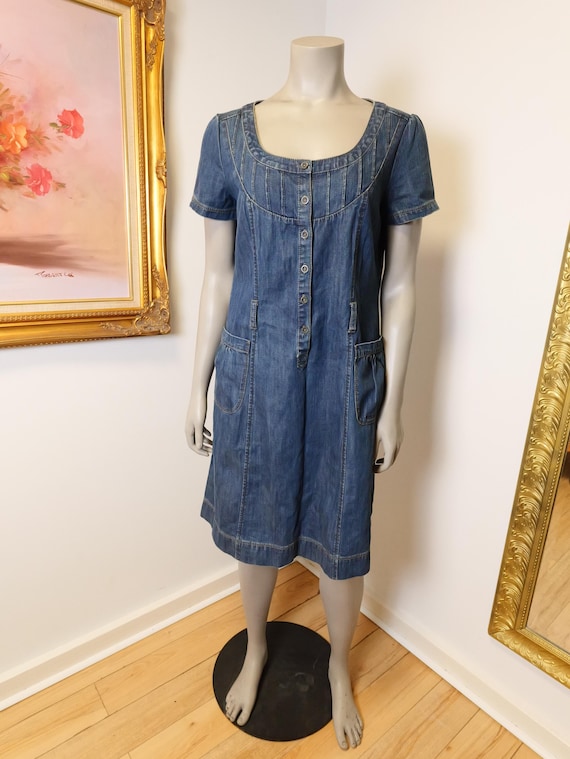 Women's Vintage DKNY Jeans Denim Jean Dress Y2K Casual Clothing Midi Dress  Size Medium - Etsy Canada