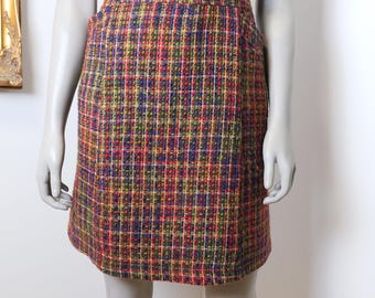 Vintage Plus Size 90's tweed mini skirt Large