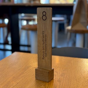 Custom Table Numbers, Hardwood Signs with Logo Customization