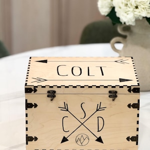 Customizable Wooden Storage Box: Handcrafted Memories Organizer image 1