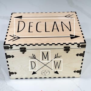 Customizable Wooden Storage Box: Handcrafted Memories Organizer image 2