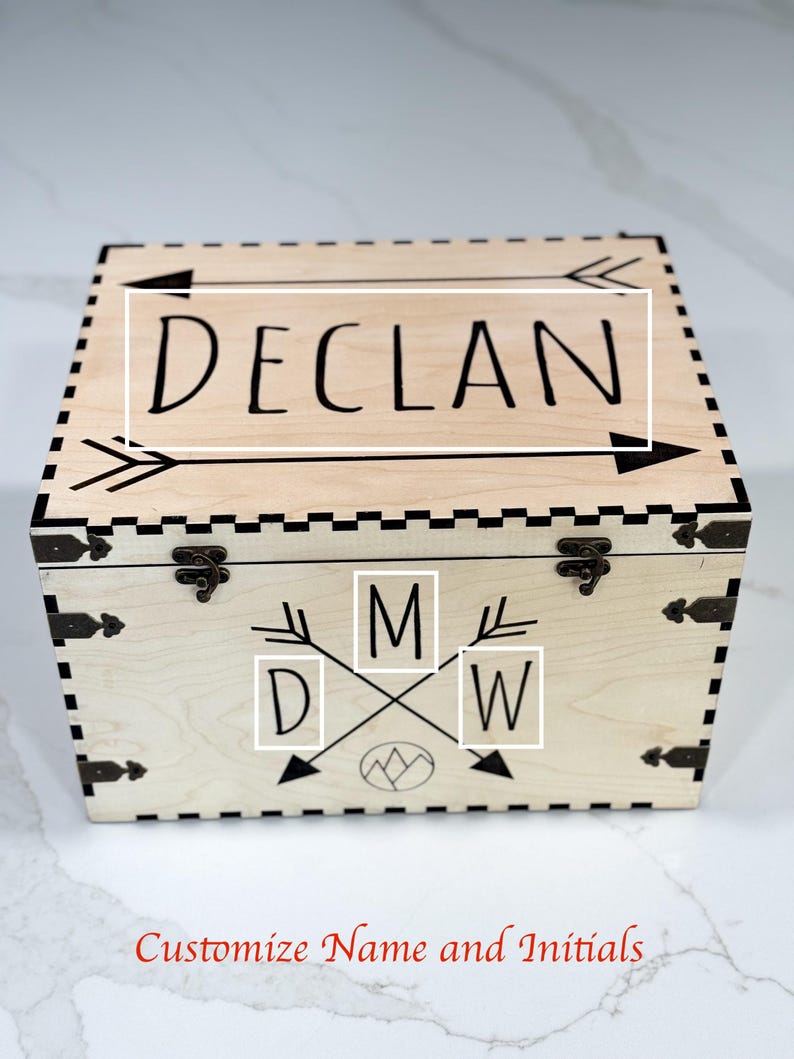 Customizable Wooden Storage Box: Handcrafted Memories Organizer image 2