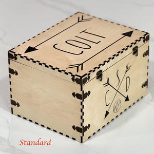 Customizable Wooden Storage Box: Handcrafted Memories Organizer image 3