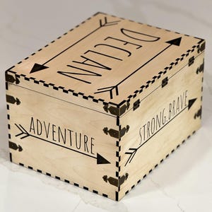 Customizable Wooden Storage Box: Handcrafted Memories Organizer image 4