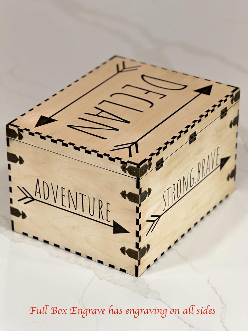 Customizable Wooden Storage Box: Handcrafted Memories Organizer image 4