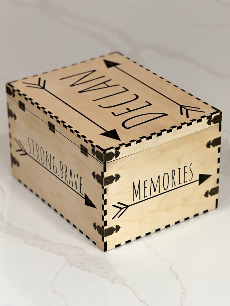 Customizable Wooden Storage Box: Handcrafted Memories Organizer image 6