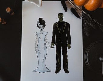 Halloween Frankly In Love - A4 Print