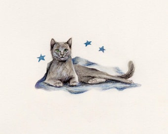 TS Eras Cats: Midnights Cat ORIGINAL PAINTING - A5