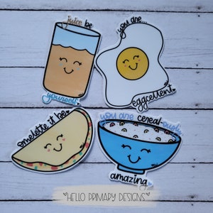 Breakfast puns vinyl stickers