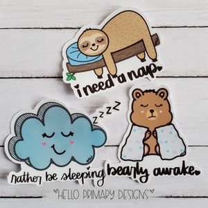 Sleepy vinyl waterproof stickers