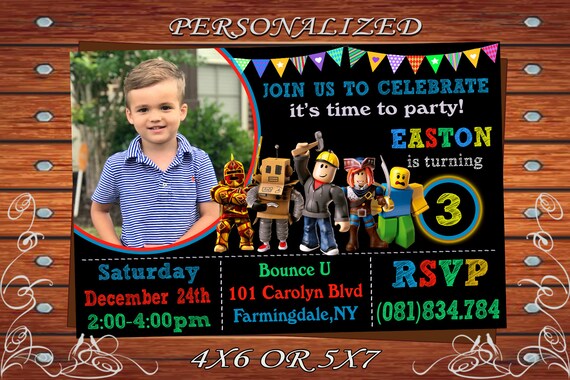 Roblox Birthday Invitation Roblox Invitation Roblox Partyroblox Inviteroblox Printable Template Roblox Game Invitation Instant Download - 