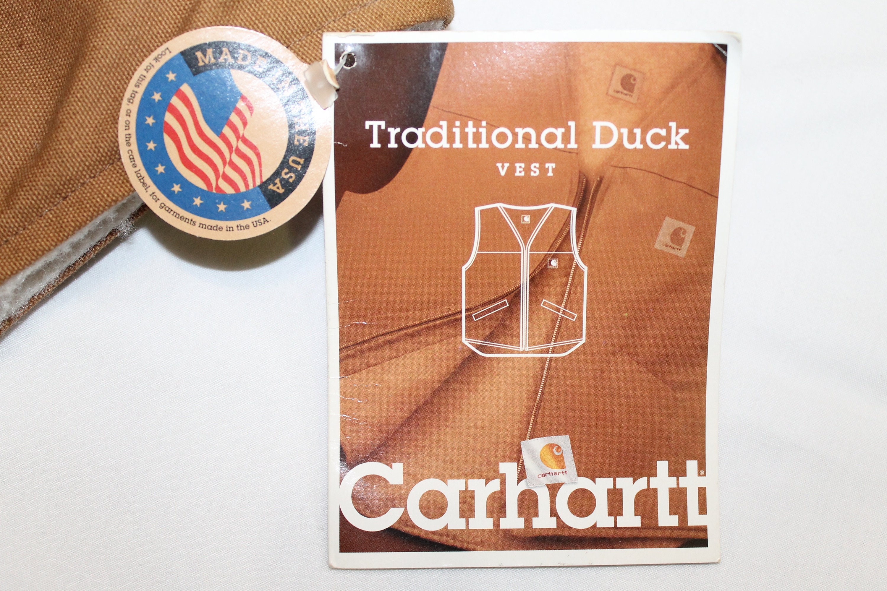 BNWT Vintage s Carhartt Traditional Duck Vest Made in   Etsy