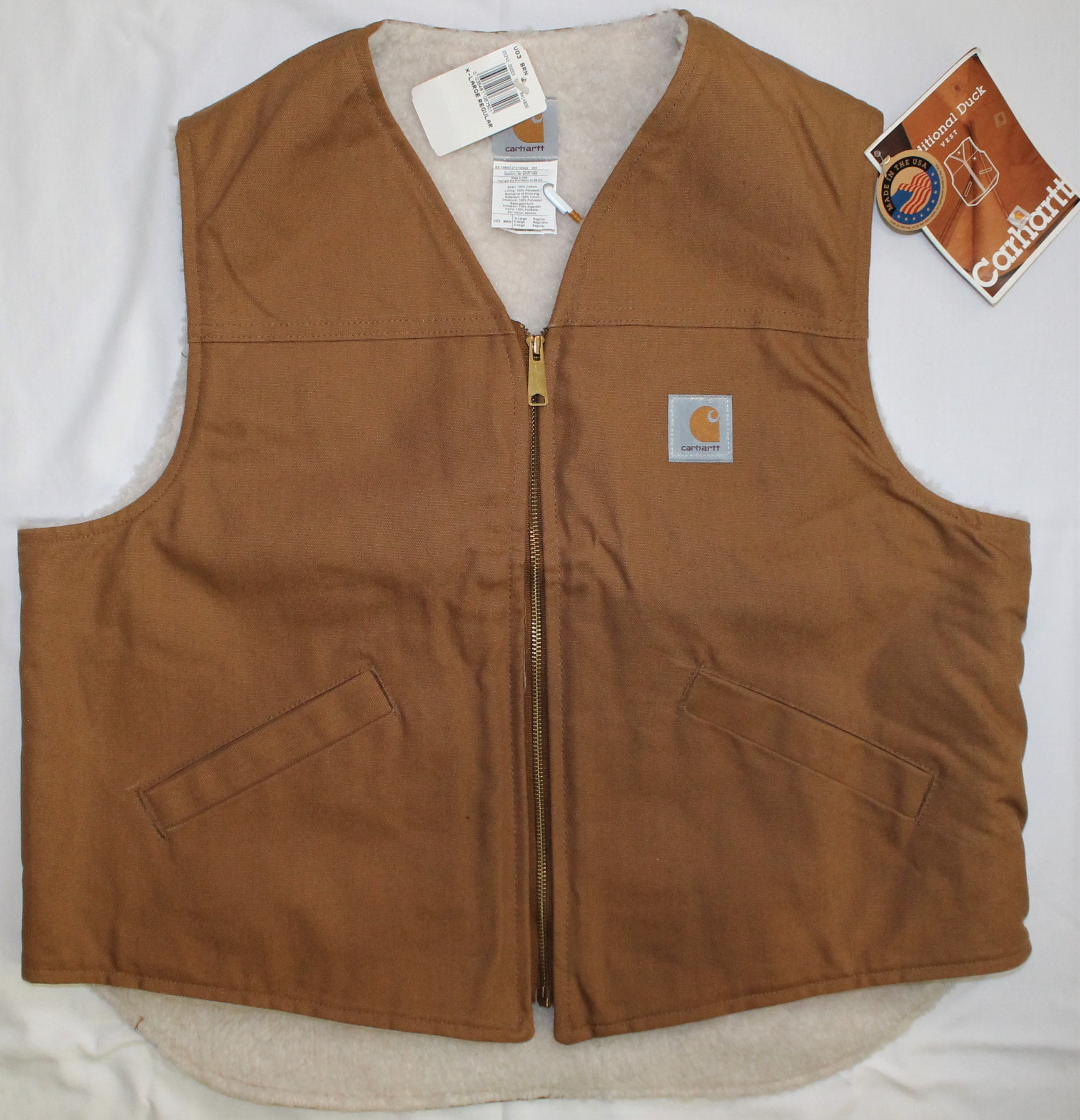 BNWT Vintage Carhartt Fleece Lined Vest Hecho en EE.UU. Etsy