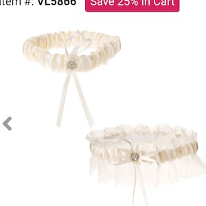 2 pc Garter Set Creme