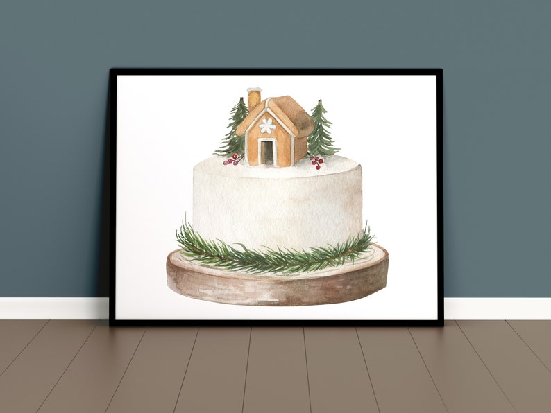 Christmas PNG,Digital Christmas Clipart Watercolor Christmas Food Clipart,Watercolor Christmas Dinner Clipart