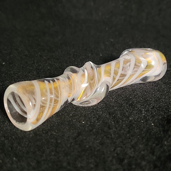 Pink Gold Fumed Twisted Chillum Pipe
