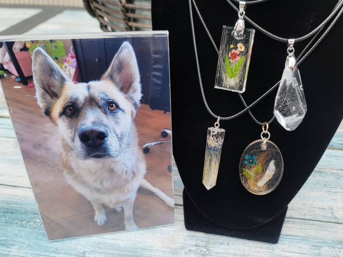 Custom Pet Hair Memorial Pendant Keepsake Necklace Pet Etsy
