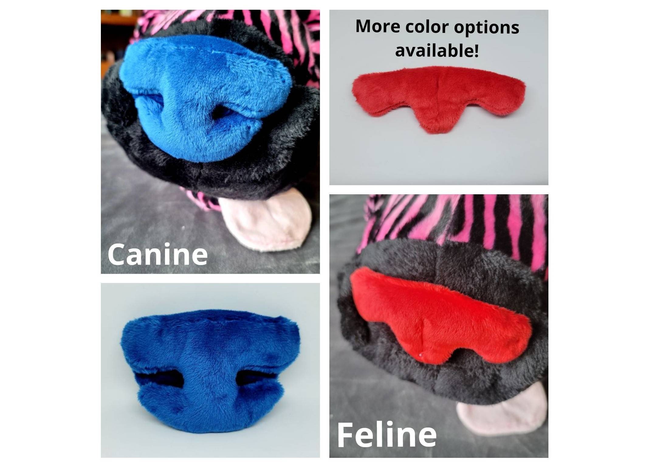 Fursuit Cloth Canine or Feline Nose - Many Colors Available!