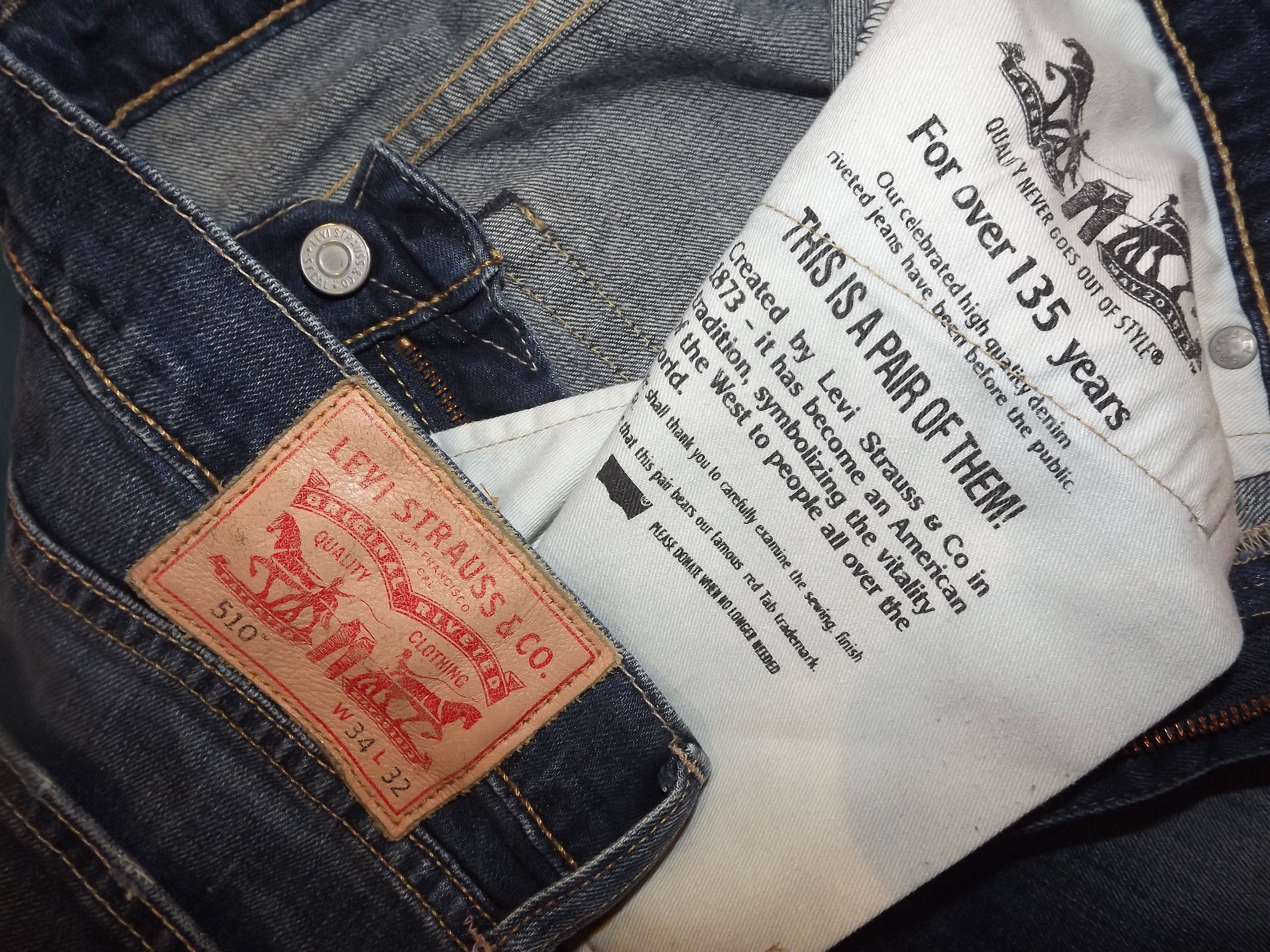 Levis 510 Vintage Jeans W34 L32 101 - Etsy