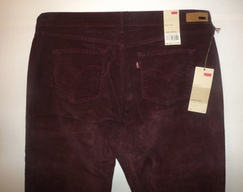 Levis  701 Vintage  Corduroy Women Demi Curve  W35" L34"  Burgundy (39)