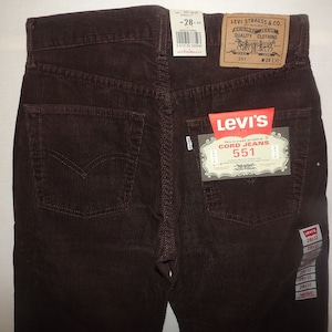 VINTAGE CORDUROY LEVIS 551 W28 L32 1 