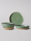 Handmade stoneware dinner set | ceramic dinnerware set of 3 [Made to Order]