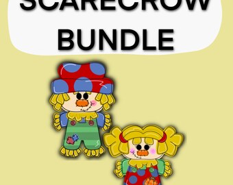 PLANTILLA: Scarecrow Girl /Boy/ archivo descargable / jpeg / plantilla digital / plantilla colgador de puerta de otoño / conjunto de paquetes