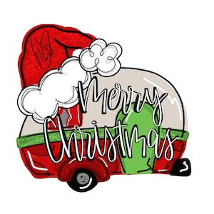 TEMPLATE: Santa’s Christmas camper door hanger