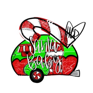 TEMPLATE: Christmas candy cane camper door hanger