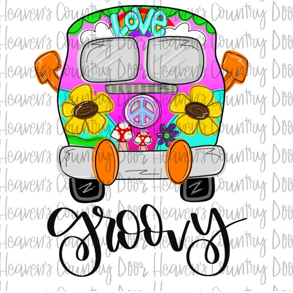 PNG sublimation file-hippie van