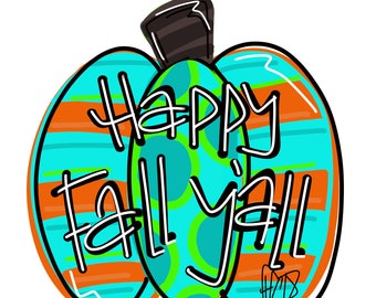 TEMPLATE: Fall pumpkin door hanger