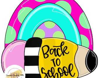 Template: Back to school Rainbow| teacher | door hanger| downloadable file