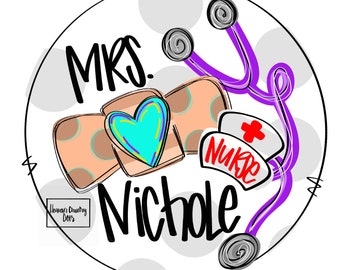 TEMPLATE: nurse / school nurse door hanger / digital template / teacher / downloadable file