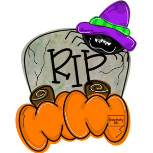 TEMPLATE : Tombstone Halloween door hanger