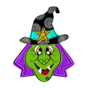 TEMPLATE : Witch | Halloween | door hanger | Template | downloadable file