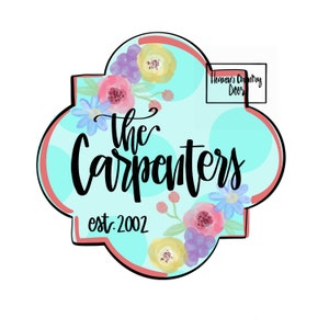 TEMPLATE: floral plaque door hanger downloadable file