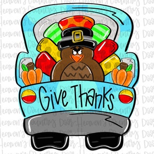 PNG sublimation file | thanksgiving | turkey  | digital download | door hanger | truck