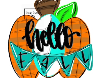 VORLAGE: Herbst Kürbis | Türhänger | Banner | herunterladbare Datei