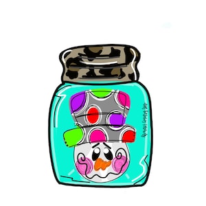 TEMPLATE : Christmas|winter snowman mason jar door hanger
