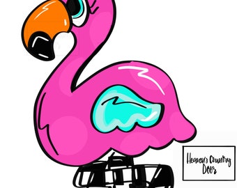 Template: flamingo | Summer | door hanger | welcome decor | downloadable file