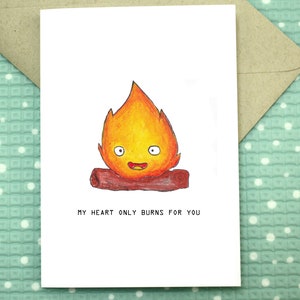 Calcifer - Mon coeur ne brûle que pour vous - Carte de vœux