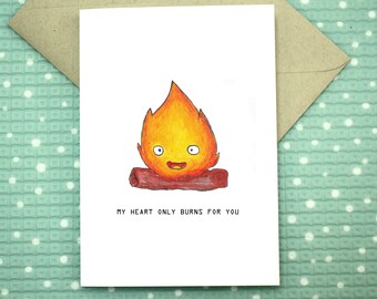 Calcifer - Mi corazón solo arde por ti - Tarjeta de felicitación