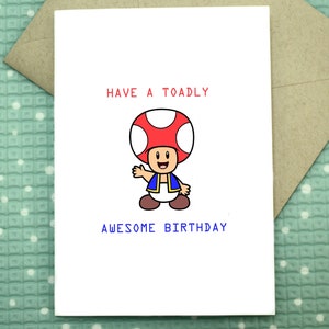 Toad - Super Mario Nintendo Toadstool Biglietto di auguri di compleanno