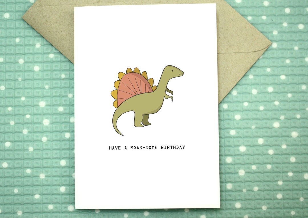 Dinosaur Happy Birthday Card 'You Are So Roarsome' -  Portugal