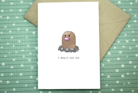 I Really Dig You Diglett Pokemon Anniversary Card Etsy