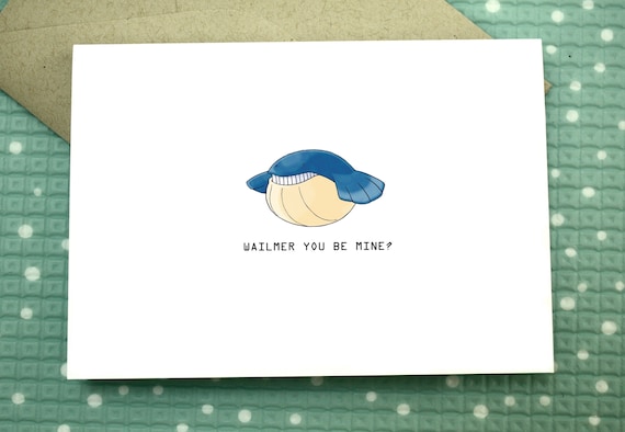 Wailmer You Be Mine? - Pokemon Anniversary Card - Etsy
