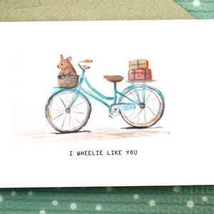 Eu cavalgo como você - Cartão de amor de aniversário com trocadilho de bicicleta