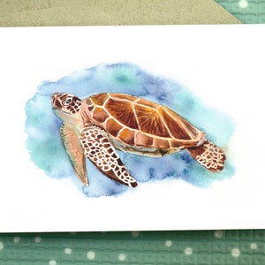 Sea Turtle II - Blank Greeting Card