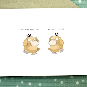 Psyduck - I'm Crazy About You - Pokemon-verjaardagskaart