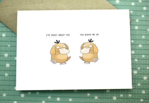 Psyduck I M Crazy About You Pokemon Anniversary Card Etsy Psyduck I M Crazy About You Pokemon Anniversary Card Etsy